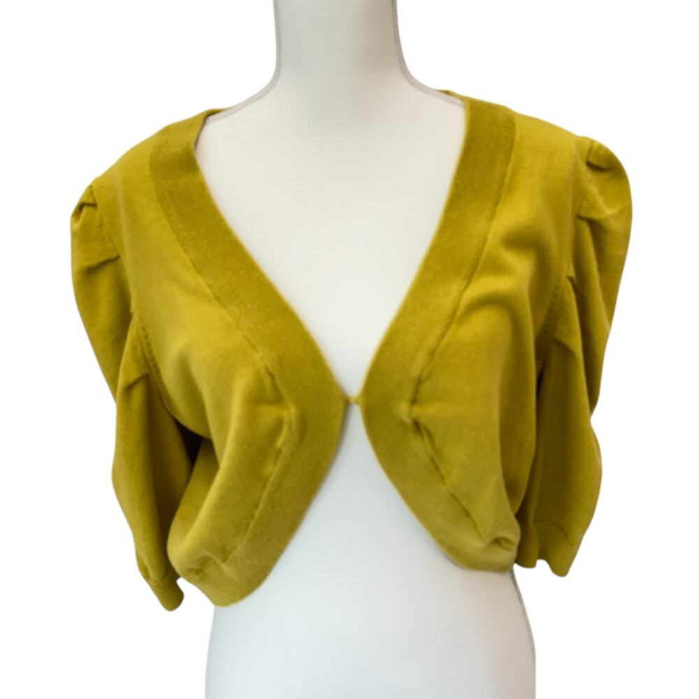 JESSICA LONDON Yellow Cropped Bolero Shrug Sweater Plus Size 14 16 NWOT